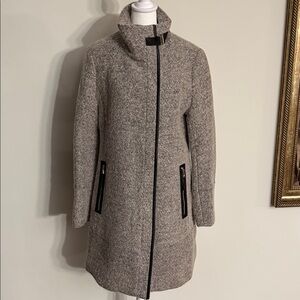 Calvin Klein Gray Trench Coat with Black Details